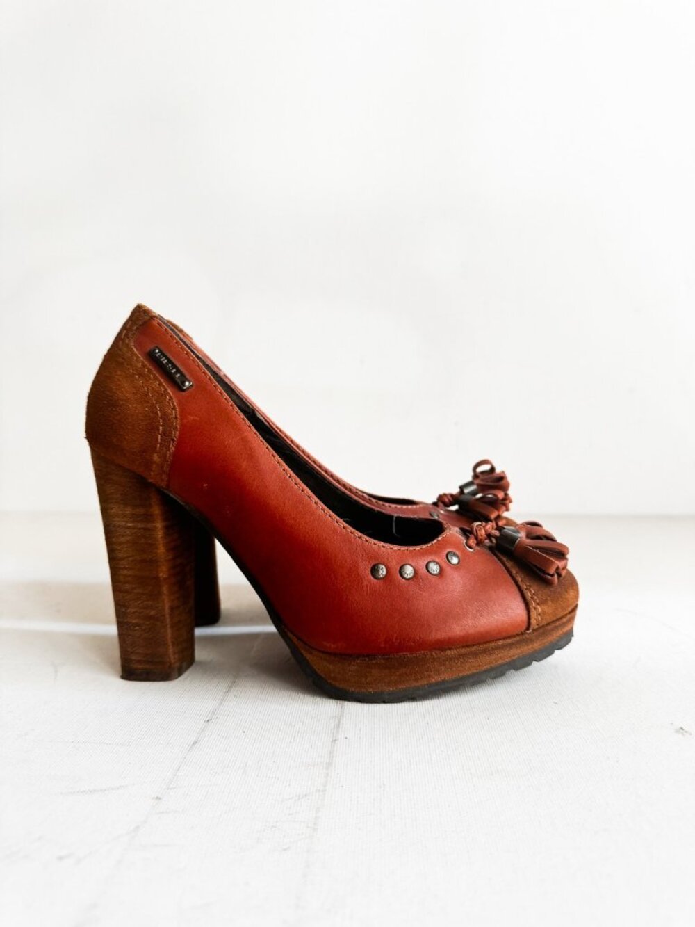 Vintage Y2k Diesel Chunky y2k Leather Heels